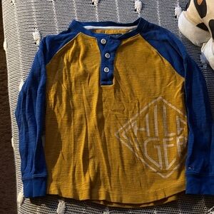 Tommy Hilfiger Kids Long-Sleeve Henley in Mustard and Blue